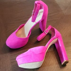 Close toe ankle strap heels